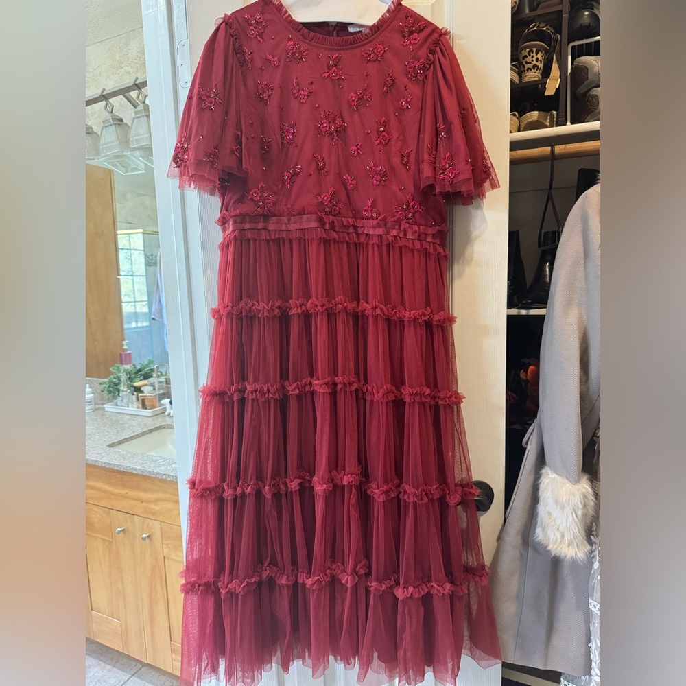 Ivy City red embellished midi- dress.  Size 1x.  Worn once.